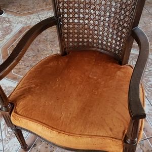 Antique Accent Cane Back-Back Chairs